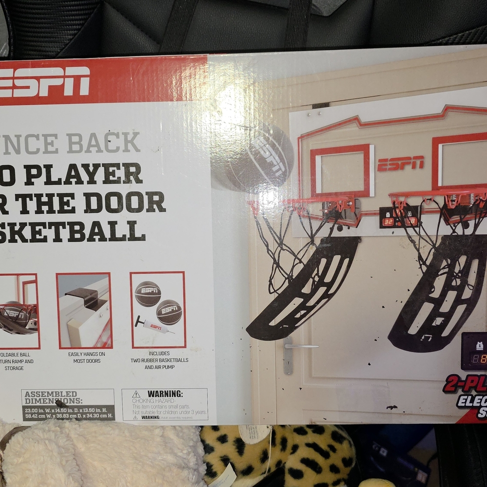 ESPN Over the Door Basketball Game - Red and Black 2 Player Bounce Back Balls 2